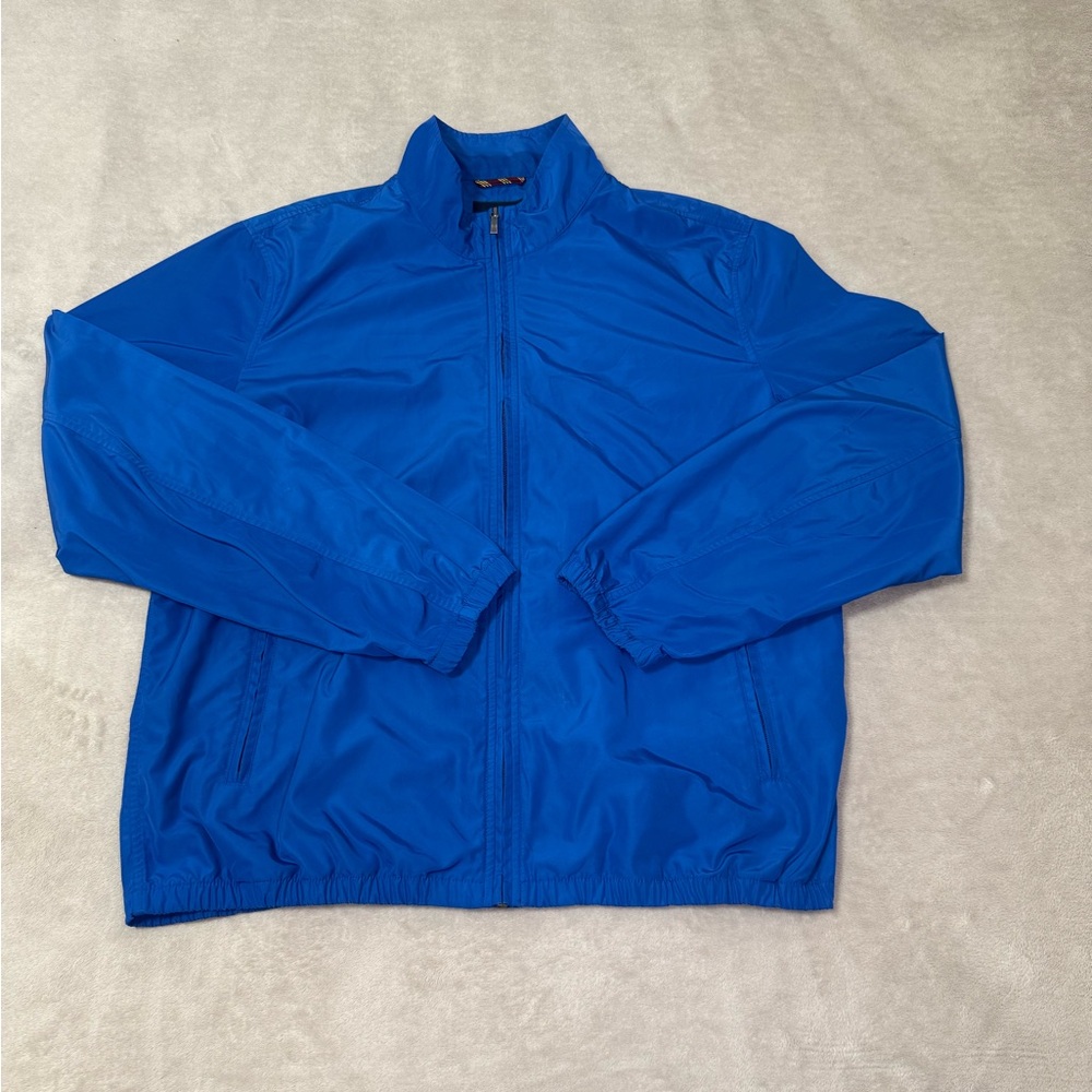 🔥Brooks Brothers Windbreaker Jacket Mens Size XL Blue Orange Full Zip Pockets